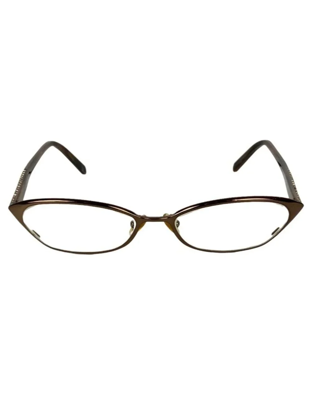 Carolina Herrera Womens Cat Eye Glasses Frames H103 Shiny Brown Bling 51-16-140